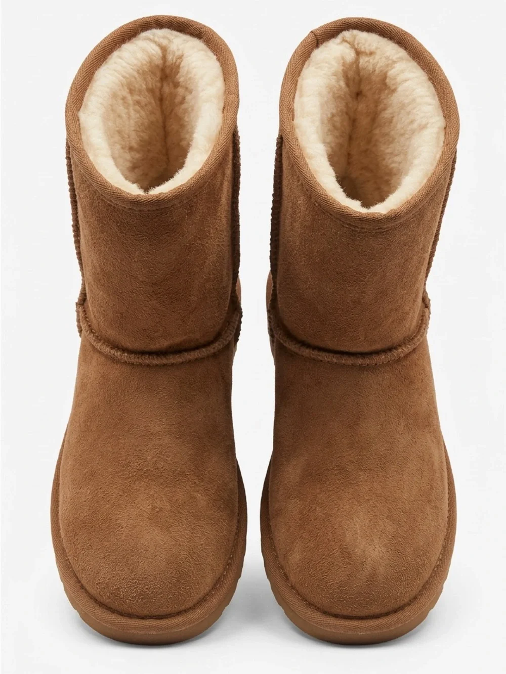 BearPaw Women's Shearling-Lined Suede Slip-On Boots - Chestnut